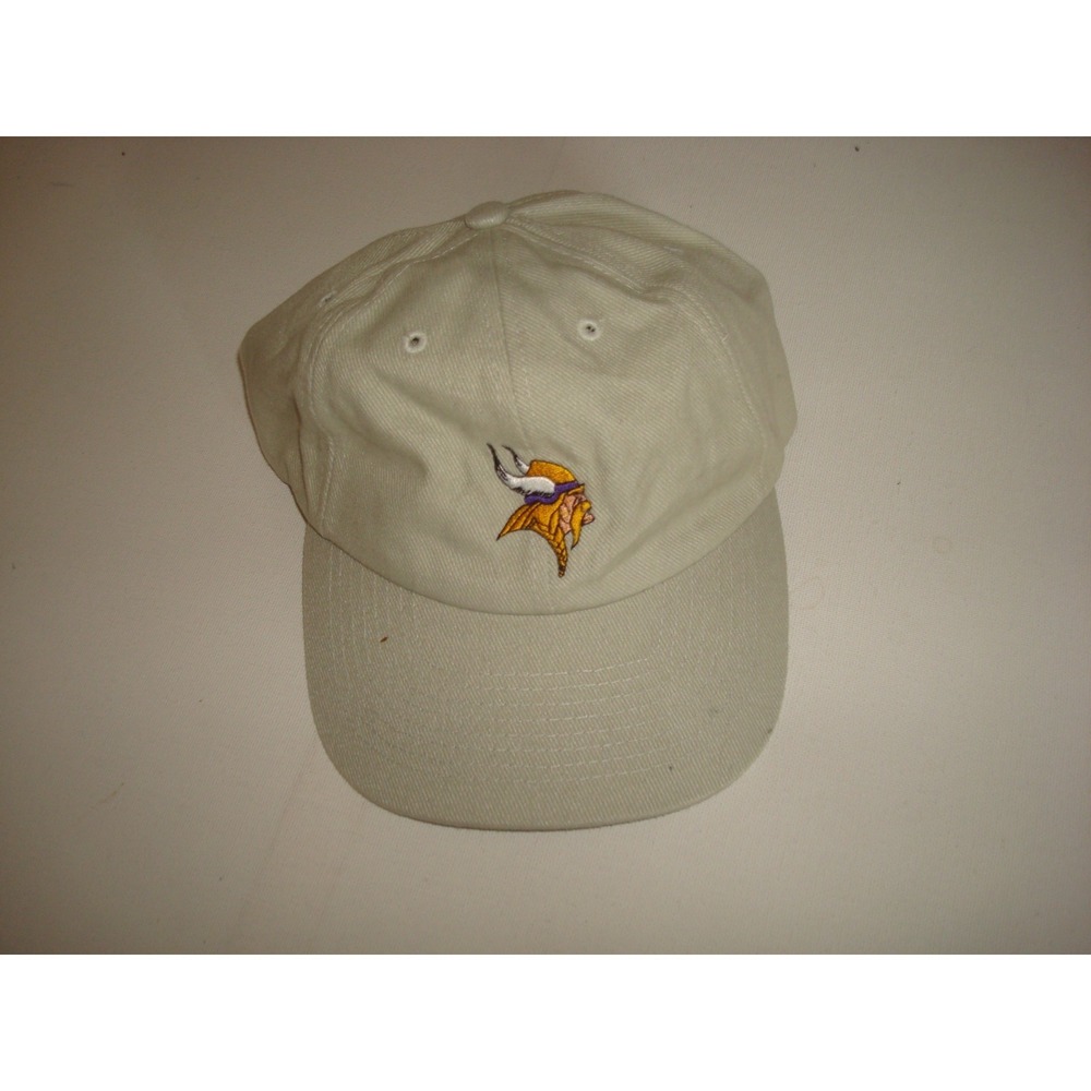 MINNESOTA VIKINGS KHAKI HAT CAP VINTAGE DEADSTOCK A1